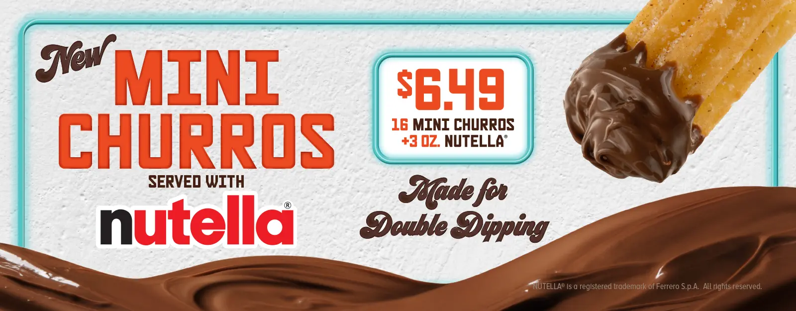 Mini churros $6.49 promo